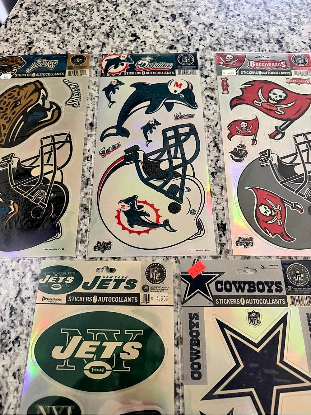 Play Football NFL Team Sticker Sheets Set